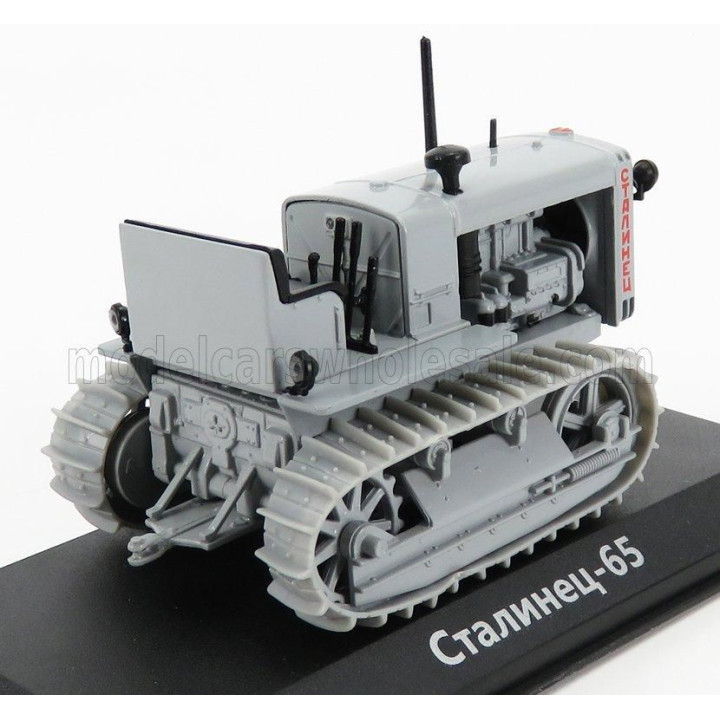 EDICOLA STALINETS 65 TRACTOR CINGOLATO 1937 - DAMAGE BLISTER BOX - LIGHT GREY 1/43