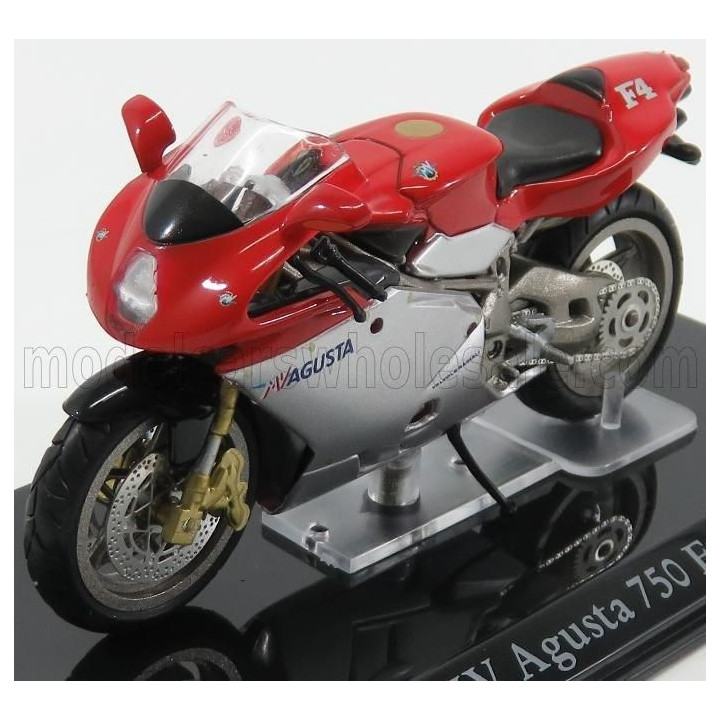 EDICOLA MV AGUSTA 750 F4 - DAMAGE DISPLAY BOX - RED SILVER 1/24