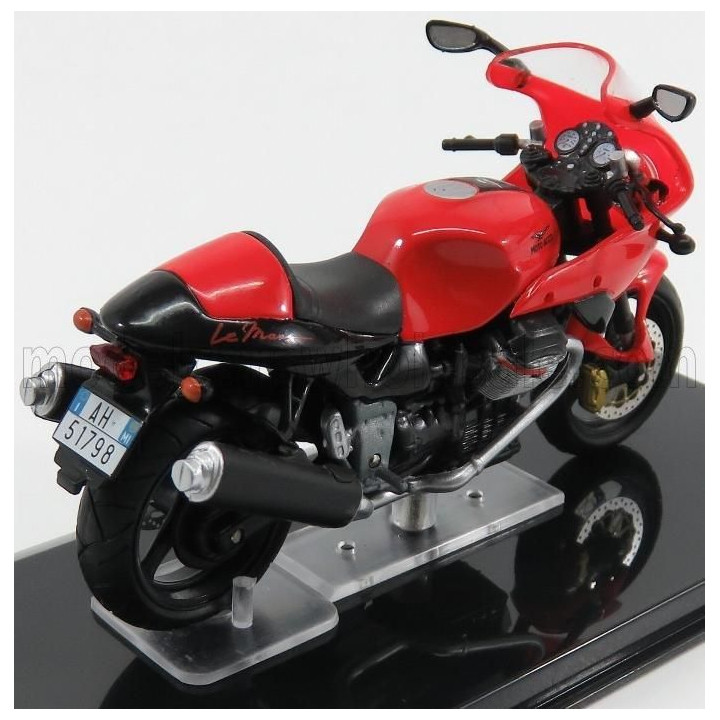 EDICOLA MOTO GUZZI V11 LE MANS - DAMAGE DISPLAY BOX - RED 1/24