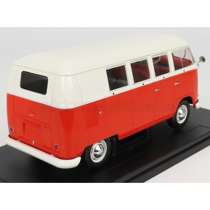 EDICOLA VOLKSWAGEN T1 MINIBUS 1965 - ORANGE WHITE 1/24