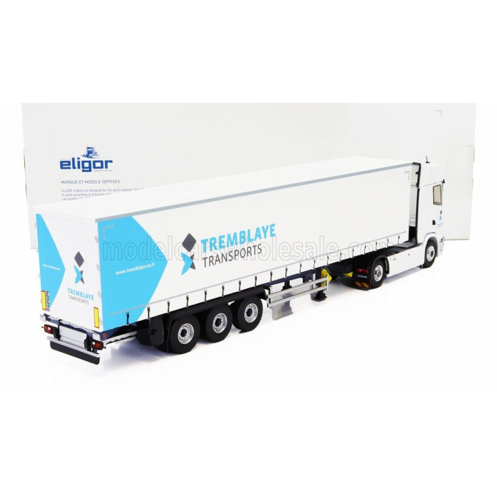 ELIGOR SCANIA S500 TRUCK TELONATO TREMBLAYE TRANSPORTS 2020 - WHITE 1/43