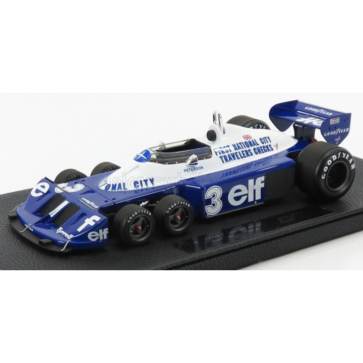 GP REPLICAS TYRRELL F1  P34/2 ELF FORD SIX WHEELS N 3 SEASON GP 1977 R.PETERSON - BLUE WHITE 1/18