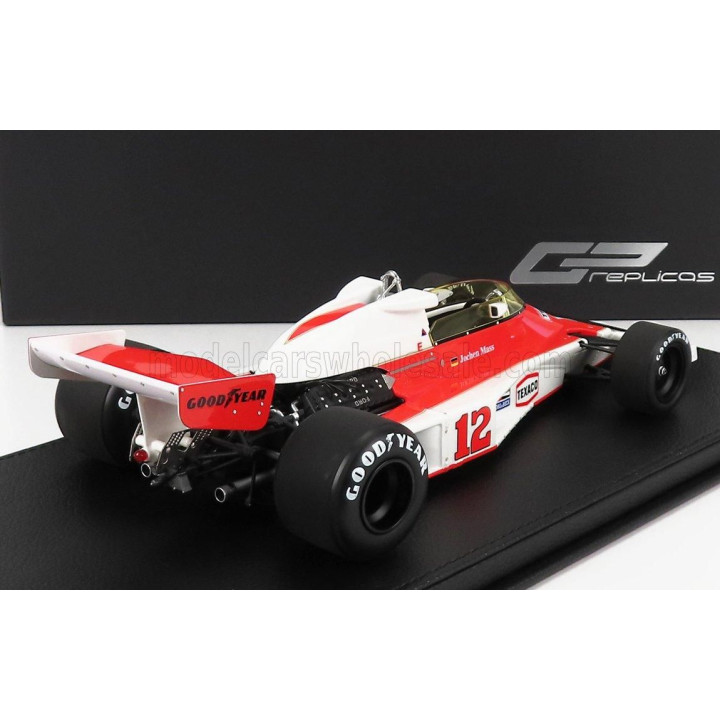 GP REPLICAS McLAREN F1  M23 FORD COSWORTH MARLBORO McLAREN TEAM N 12 SEASON 1976 JOCHEN MASS - CON VETRINA - WITH SHOWCASE - RED