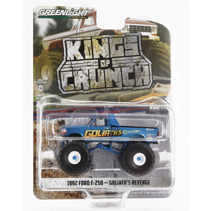 GREENLIGHT FORD USA F-250 PICK-UP MONSTER TRUCK GOLIATH'S 1992 - BLUE 1/64
