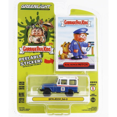 GREENLIGHT JEEP DJ-5 MAIL MUNCH MITCH 1970 - BLUE WHITE 1/64
