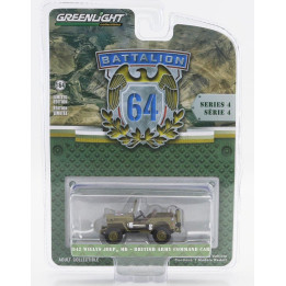 GREENLIGHT JEEP WILLYS BRITISH ARMY COMMAND CAR 1942 - MILITARY GREEN 1/64