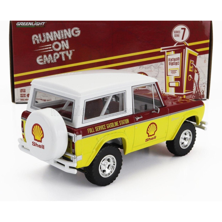 GREENLIGHT FORD USA BRONCO SHELL OIL 1977 - YELLOW RED WHITE 1/24
