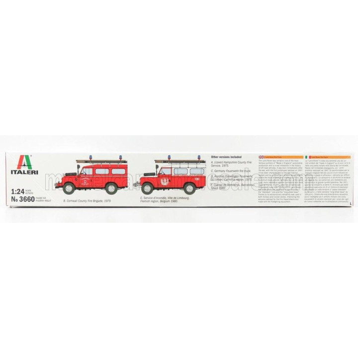 ITALERI LAND ROVER LAND III SERIES 109 HAMPSHIRE SERVICE FIRE ENGINE 1961 1/24