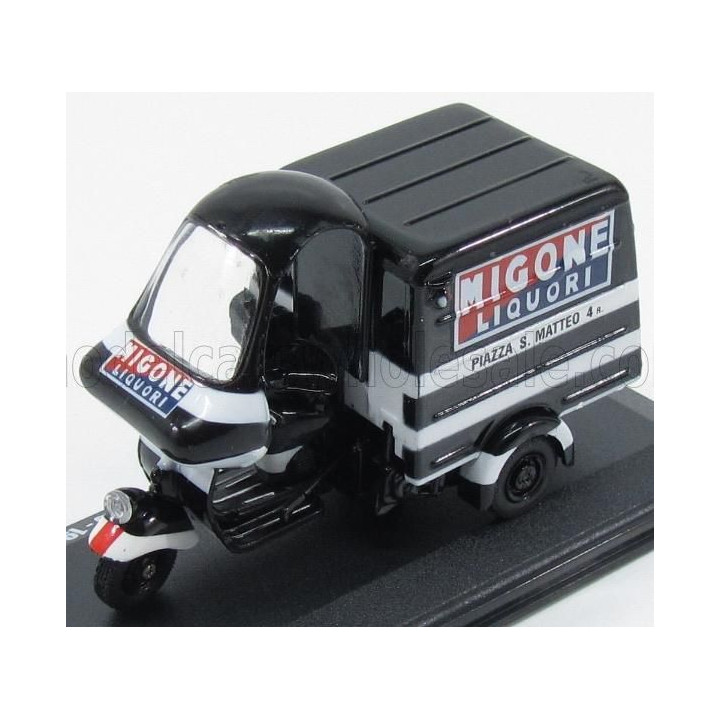 ITALERI PIAGGIO APE B150 VAN FURGONE PUBBLICITARIO MIGONE LIQUORI 1954 - BLACK WHITE 1/32