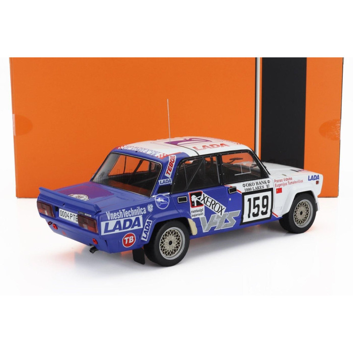 IXO MODELS LADA FIAT 2105 VFTS N 159 RALLY 1000 LAKES 1987 EUGENIJUS TUMALEVICIOUS - PRANAS VIDEIKA - WHITE BLUE 1/18