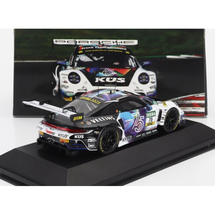 IXO MODELS PORSCHE 911 992 GT3 R TEAM KUS BERNHARD N 75 DTM SEASON 2023 LAURIN HEINRICH - WHITE BLACK 1/43