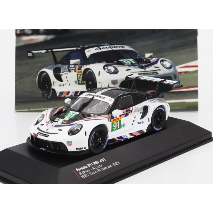 IXO MODELS PORSCHE 911 RSR-19 GOODBYE TEAM PORSCHE GT N 91 LAST RACE WEC 8h BAHRAIN 2022 GIANMARIA BRUNI - RICHARD LIETZ - WHITE