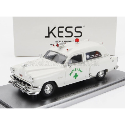 KESS MODEL CHEVROLET NATIONAL AMBULANCE MAPLE LEAF 1954 - WHITE 1/43