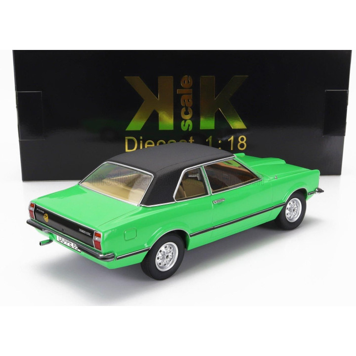 KK SCALE FORD ENGLAND TAUNUS GXL 1971 - LIGHT GREEN MATT BLACK 1/18