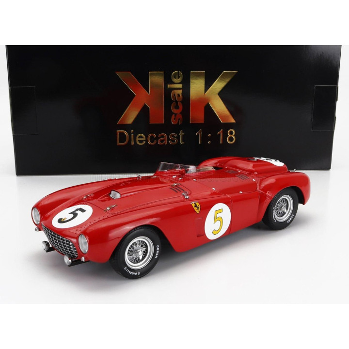 KK SCALE FERRARI 375 PLUS 5.0L V12 SPIDER TEAM SCUDERIA FERRARI N 5 24h LE MANS 1954 LOUIS ROSIER - ROBERT MANZON - RED 1/18