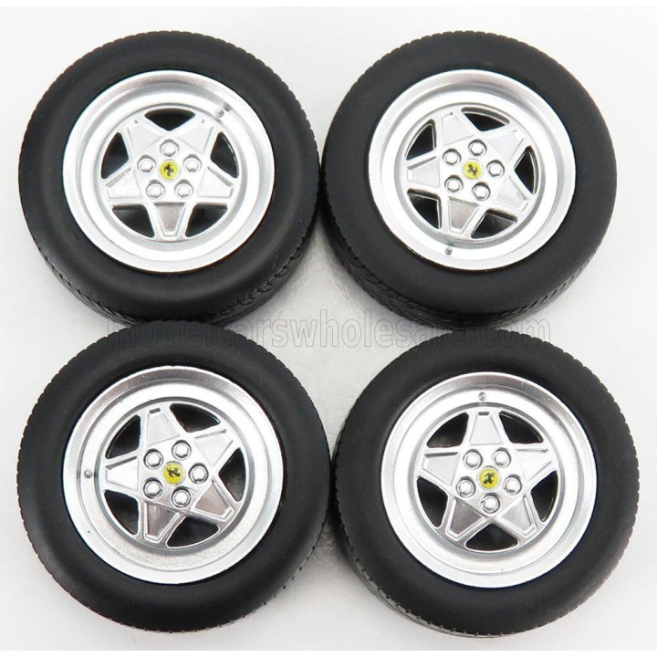 KK SCALE ACCESSORIES FERRARI 328GTS/GTB 4X WHEELS AND TYRE SET 1985 - BLACK 1/18