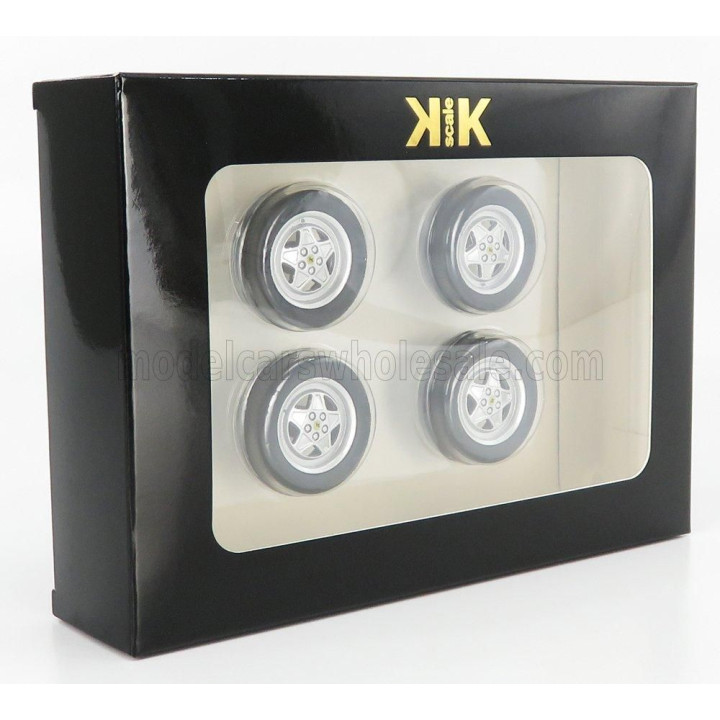 KK SCALE ACCESSORIES FERRARI 328GTS/GTB 4X WHEELS AND TYRE SET 1985 - BLACK 1/18