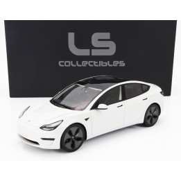 LS COLLECTIBLES TESLA MODEL 3 2021 - PEARL WHITE MET 1/18