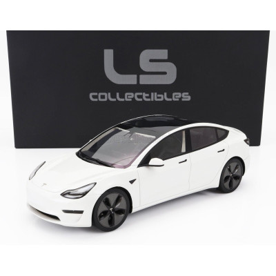 LS COLLECTIBLES TESLA MODEL 3 2021 - PEARL WHITE MET 1/18