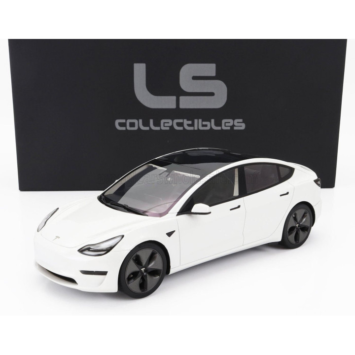 LS COLLECTIBLES TESLA MODEL 3 2021 - PEARL WHITE MET 1/18