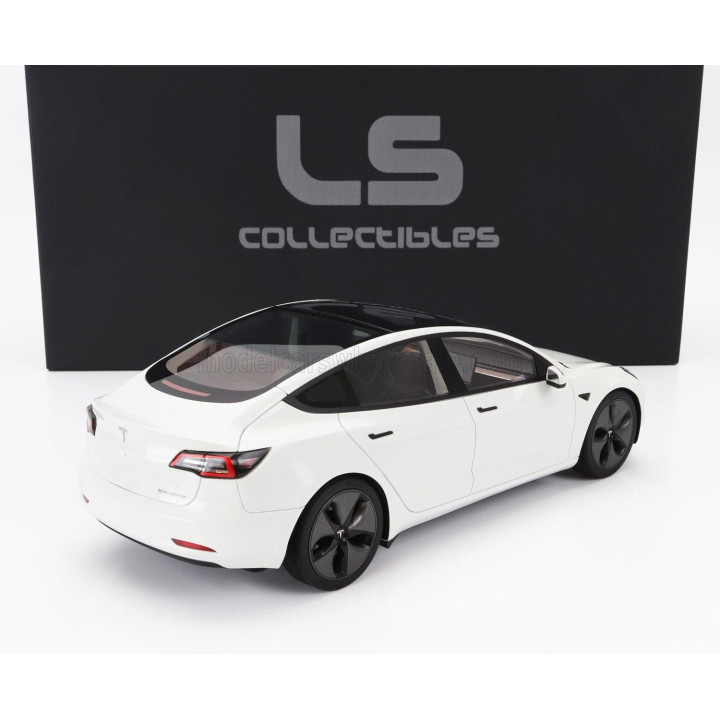 LS COLLECTIBLES TESLA MODEL 3 2021 - PEARL WHITE MET 1/18