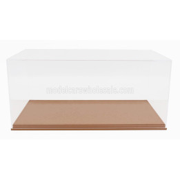 LUXBOX VETRINA DISPLAY BOX BASE IN ECOPELLE BEIGE - SYNTHETIC LEATHER BASE BEIGE - Lungh.LENGHT 45.8 cm  X Largh.WIDTH 25.1 cm X