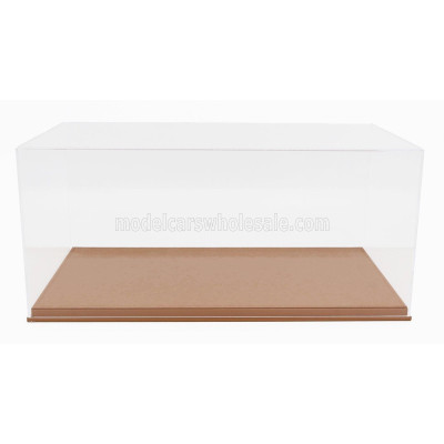 LUXBOX VETRINA DISPLAY BOX BASE IN ECOPELLE BEIGE - SYNTHETIC LEATHER BASE BEIGE - Lungh.LENGHT 45.8 cm  X Largh.WIDTH 25.1 cm X