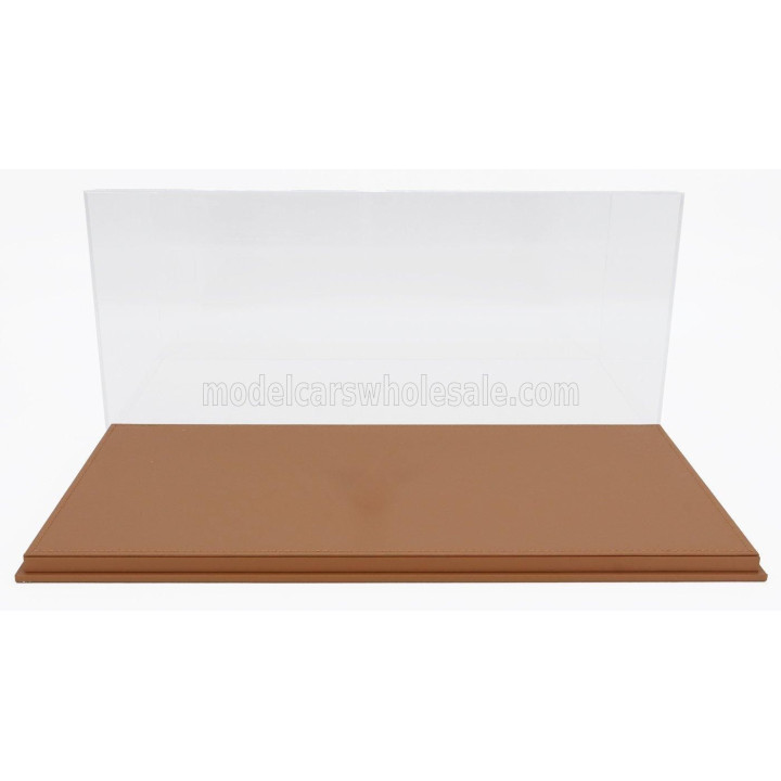 LUXBOX VETRINA DISPLAY BOX BASE IN ECOPELLE BEIGE - SYNTHETIC LEATHER BASE BEIGE - Lungh.LENGHT 45.8 cm  X Largh.WIDTH 25.1 cm X