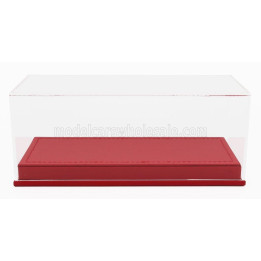 LUXBOX VETRINA DISPLAY BOX BASE IN ECOPELLE ROSSA - SYNTHETIC LEATHER BASE RED - Lungh.LENGHT 16.5 cm  X Largh.WIDTH 7.4 cm X Al