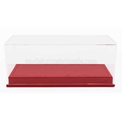 LUXBOX VETRINA DISPLAY BOX BASE IN ECOPELLE ROSSA - SYNTHETIC LEATHER BASE RED - Lungh.LENGHT 16.5 cm  X Largh.WIDTH 7.4 cm X Al