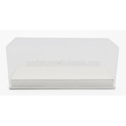 LUXBOX VETRINA DISPLAY BOX BASE IN ECOPELLE BIANCA - SYNTHETIC LEATHER BASE WHITE - Lungh.LENGHT 16.5 cm  X Largh.WIDTH 7.4 cm X
