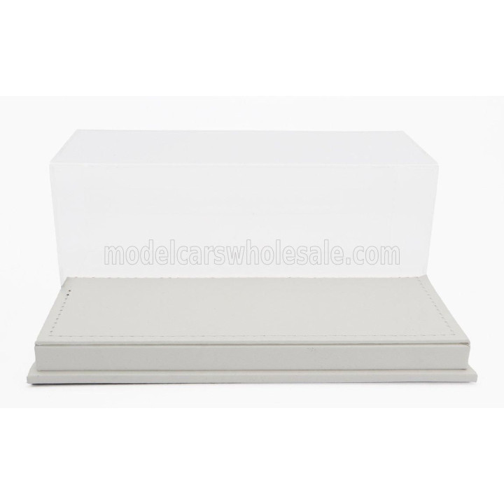 LUXBOX VETRINA DISPLAY BOX BASE IN ECOPELLE BIANCA - SYNTHETIC LEATHER BASE WHITE - Lungh.LENGHT 16.5 cm  X Largh.WIDTH 7.4 cm X