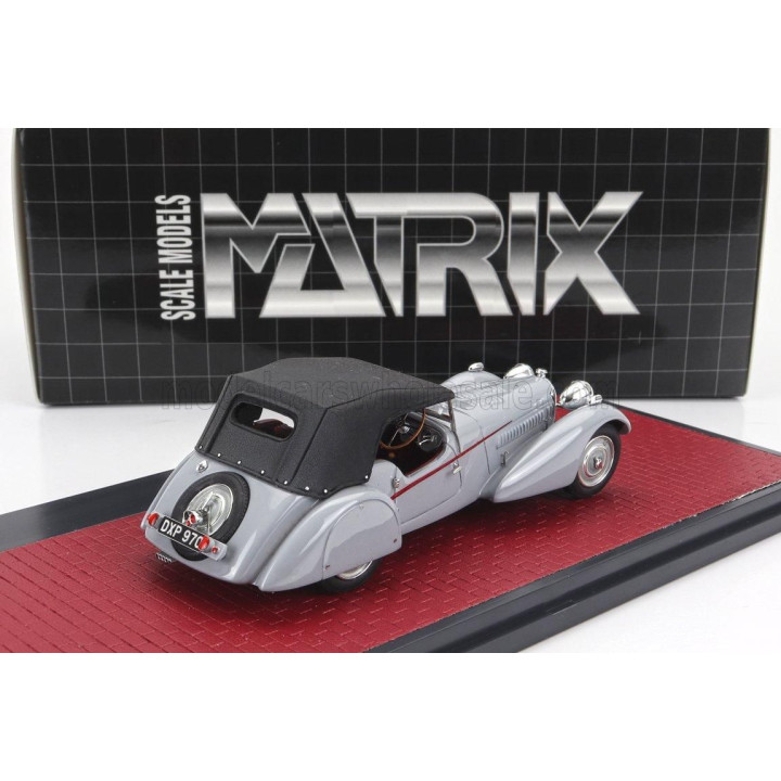 MATRIX SCALE MODELS BUGATTI T57SC ROADSTER VANDEN PLAS CLOSED 1938 - GREY BLACK 1/43