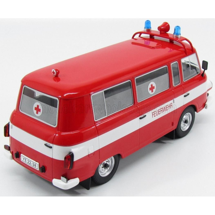 MCG BARKAS B1000 AMBULANCE FEUERWEHR 1956 - RED WHITE 1/18