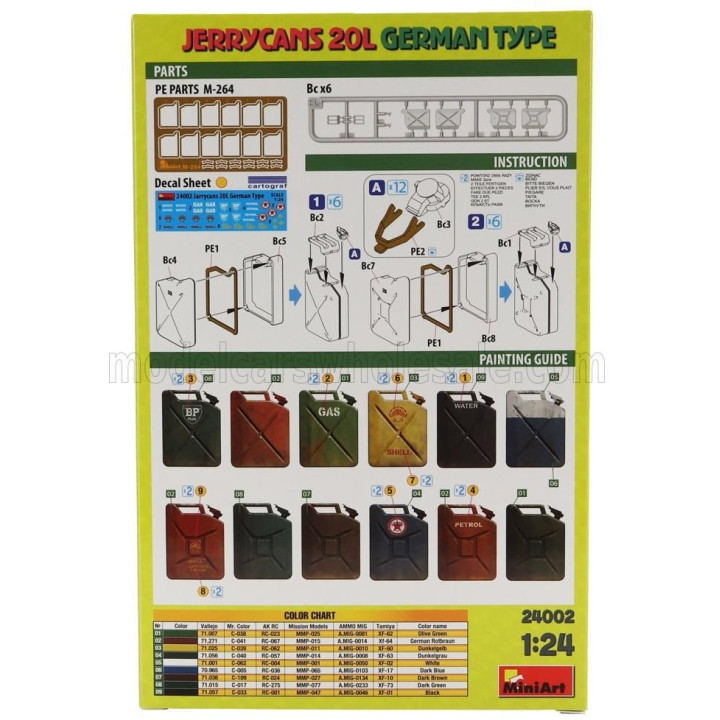 MINIART ACCESSORIES JERRYCANS 20L GERMAN TYPE 1942 1/24