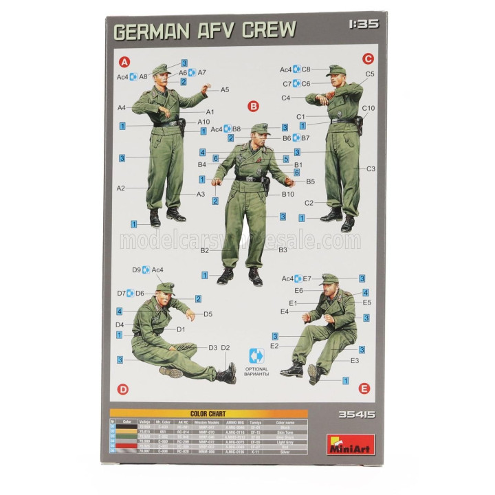 MINIART ACCESSORIES GERMAN AFV CREW MILITARY FIGURES 1/35
