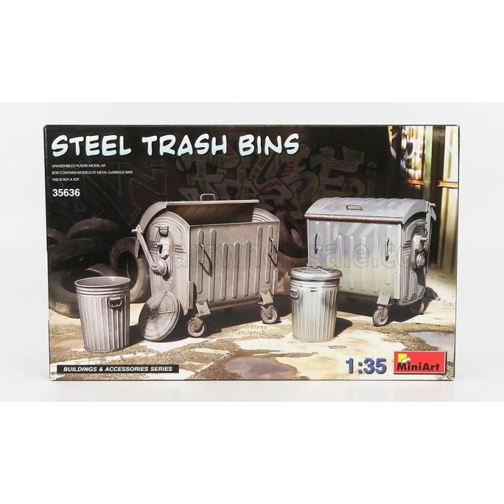 MINIART ACCESSORIES STEEL TRASH BINS 1/35