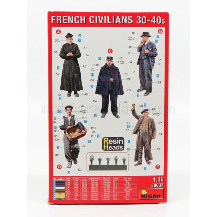 MINIART FIGURES FRENCH CIVILIANS 1930-40s 1/35