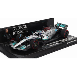 MINICHAMPS MERCEDES GP F1 W13E TEAM MERCEDES-AMG PETRONAS F1 N 63 POLE POSITION HUNGARIAN GP 2022 GEORGE RUSSELL - SILVER GREEN 
