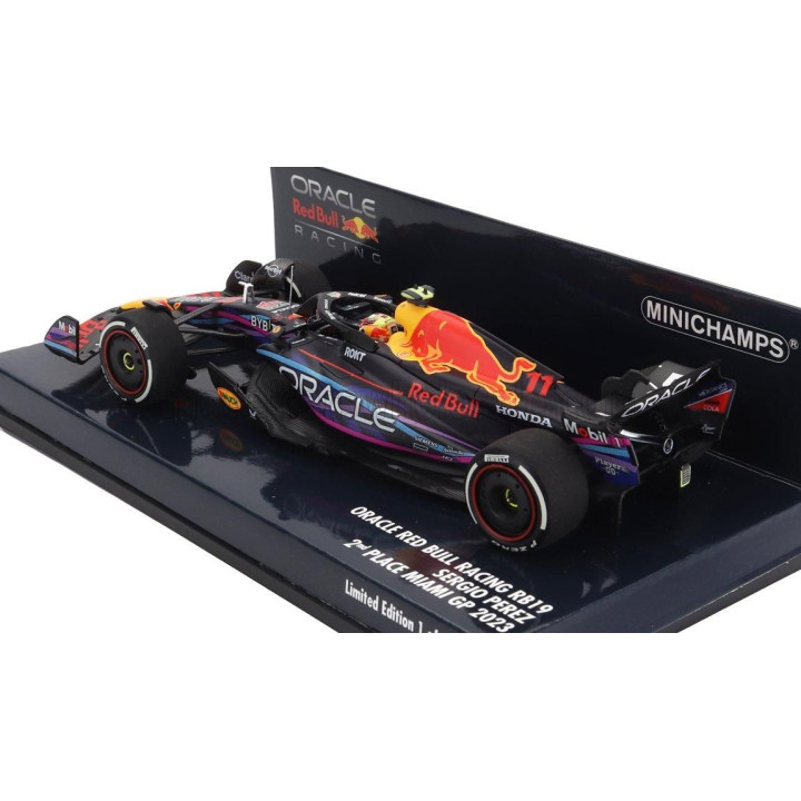 MINICHAMPS RED BULL F1  RB19 TEAM ORACLE RED BULL RACING N 11 2nd MIAMI GP 2023 SERGIO PEREZ - MATT BLUE 1/43