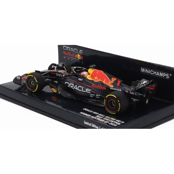 MINICHAMPS RED BULL F1  RB19 TEAM ORACLE RED BULL RACING N 1 WORLD CHAMPION WINNER AUSTRIAN GP 2023 MAX VERSTAPPEN - MATT BLUE 1