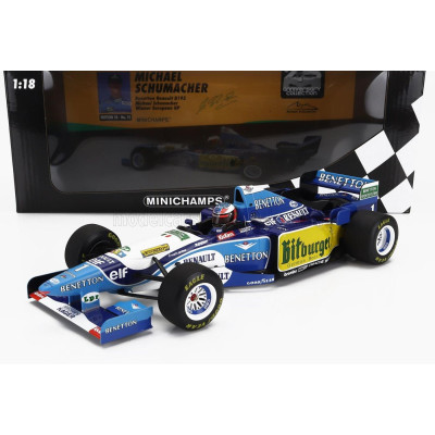 MINICHAMPS BENETTON F1 B195 TEAM MILD SEVEN RENAULT N 1 WORLD CHAMPION WINNER EUROPEAN GP 1995 MICHAEL SCHUMACHER - BLUE YELLOW 