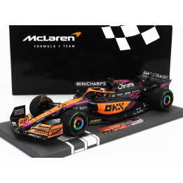 MINICHAMPS McLAREN F1  MCL36 TEAM MCLAREN N 3 5th SINGAPORE GP 2022 DANIEL RICCIARDO - ORANGE LIGHT BLUE 1/18