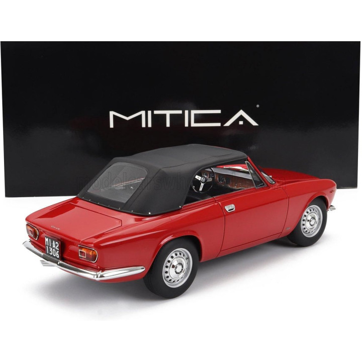MITICA ALFA ROMEO GIULIA 1600 GTC CABRIOLET CLOSED 1964 – INTERIOR BLACK - ROSSO ALFA - RED 1/18