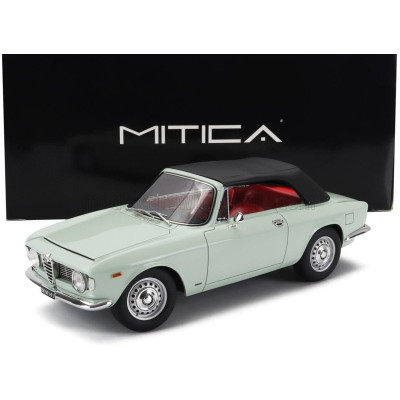MITICA ALFA ROMEO GIULIA 1600 GTC CABRIOLET CLOSED 1964 – INTERIOR RED - AZZURRO SPAZIO - LIGHT BLUE 1/18