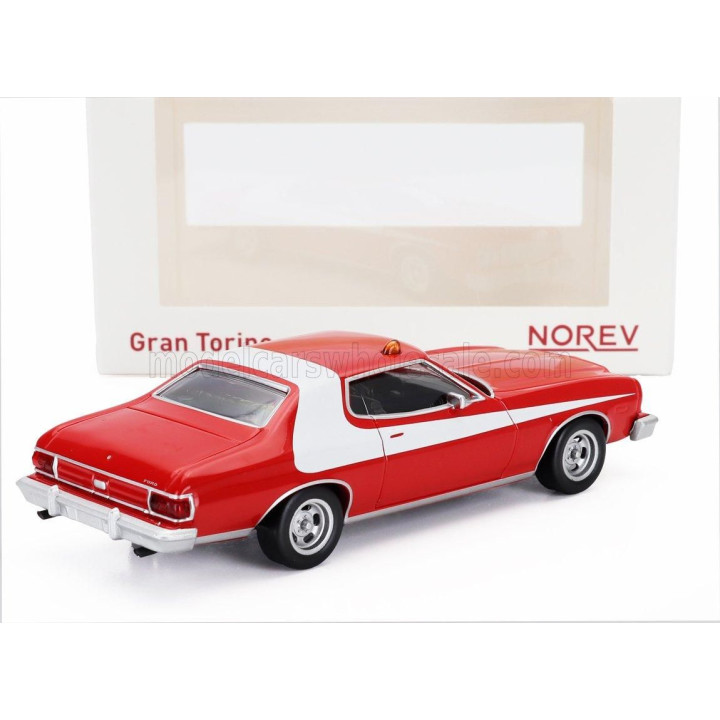NOREV FORD USA GRAN TORINO COUPE 1976 - RED WHITE 1/43