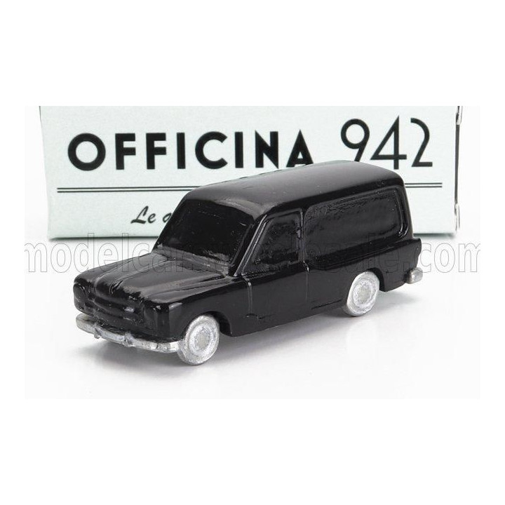 OFFICINA 942 FIAT 1400 VAN CARROZZERIA RIVA HEARSE - CARRO FUNEBRE - FUNERAL CAR 1950 - BLACK 1/76