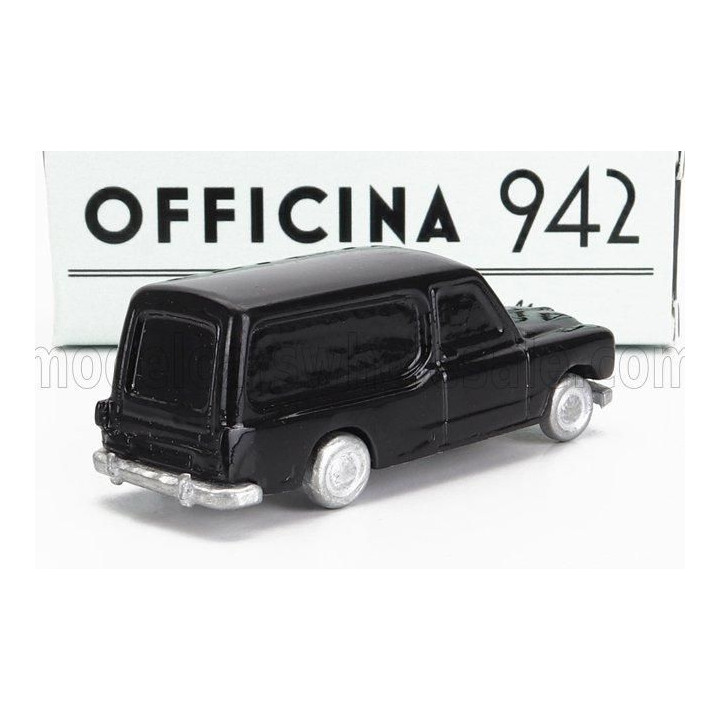 OFFICINA 942 FIAT 1400 VAN CARROZZERIA RIVA HEARSE - CARRO FUNEBRE - FUNERAL CAR 1950 - BLACK 1/76