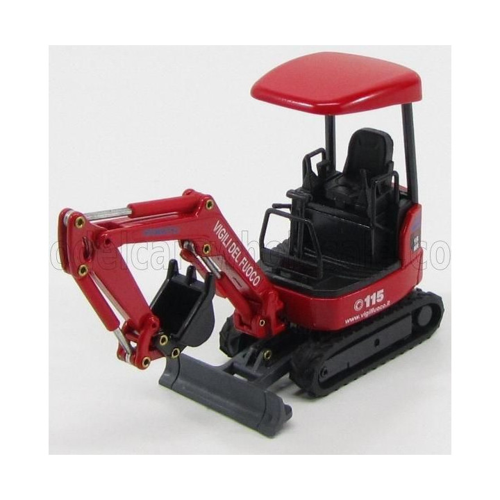 OLDCARS KOMATSU PC18 - RUSPA CINGOLATA VIGILI DEL FUOCO - CRANE FIRE ENGINE - RED BLACK 1/32