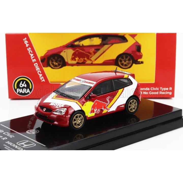 PARAGON MODELS HONDA CIVIC TYPE R EP3 RACING 2001 - RED YELLOW 1/64